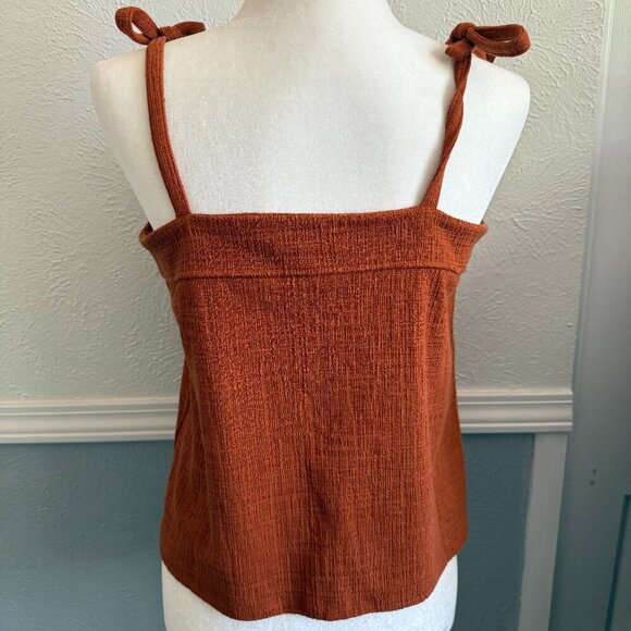 Madewell Terracotta Cross hatch tie strap tank top - Picture 2 of 2